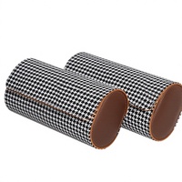 Étui de montre de luxe portable personnalisé à 3 emplacements en tissu à carreaux noir et blanc, organiseur de montre pour femmes