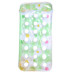 Silla Flotante Inflable con Orificios para Flores, para Piscina, Adultos, Asiento Flotante de PVC, Diseño con Patrón Verde - Product Image 4