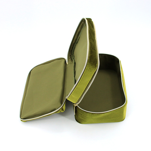 Custom Double Layers Velvet Cosmetic <strong>Makeup</strong> Case Large Portable <strong>Makeup</strong> Bag Travel Cosmetic Case Bags with Bow - Product Image 3