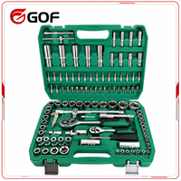 Kit d'outils mécaniques CR-V de 108 pièces, jeu de clés à cliquet et douilles, mallette rigide, métrique, entraînement 1/4 1/2, qualité industrielle, marque GOF, pour la maison