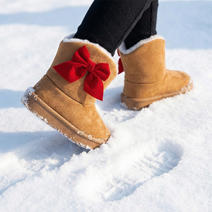 Stivali <span class=keywords><strong>da</strong></span> <span class=keywords><strong>Neve</strong></span> per Bambine Personalizzati all'Ingrosso, Fodera in Peluche, Tomaia in Camoscio, Suola in TPR Antiscivolo, Slip-On, Colore Cammello, 4-6 Anni - Product Image 6