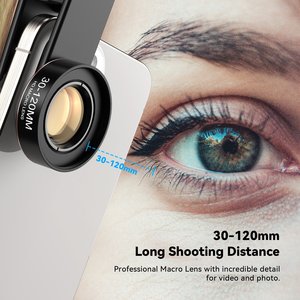 Objectif macro zoom professionnel pour smartphone, clip universel, objectif de photographie macro 120 mm pour <span class=keywords><strong>iPhone</strong></span> Android, Lente Macro Para Movil - Product Image 3