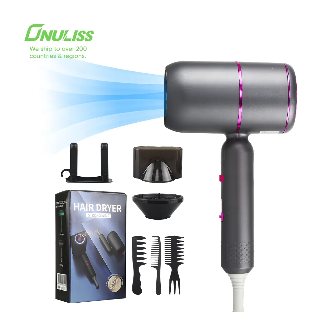 Foldable Ionic One Step Hair Blow Dryer Comb Attachment 2000W Negative Ion Cepillo Hairdryer Blowdryer Hair Dryer