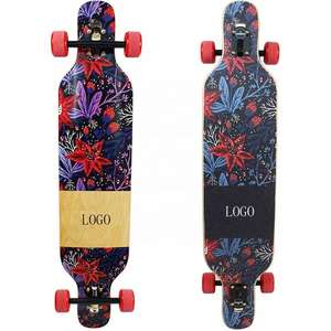 Planche à roulettes longue Wellshow Sport <span class=keywords><strong>Drop</strong></span> Down <span class=keywords><strong>Drop</strong></span> Through, planche à roulettes complète, planche à roulettes en bois d'érable à 7 plis, planche à roulettes Cruiser - Product Image 1