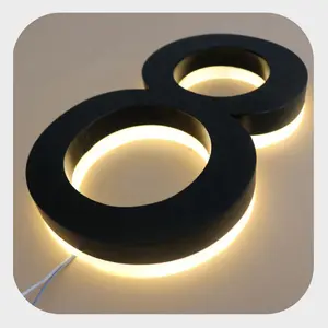 Letras do alfabeto do led, logotipo personalizado, sinal de luz exterior iluminado, luz led, número da casa