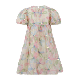 Vendita calda personalizzabile elegante vestito di cotone per ragazze dolce fiore ragazza abito al ginocchio nuovo arrivo per i bambini della stagione estiva - Product Image 2