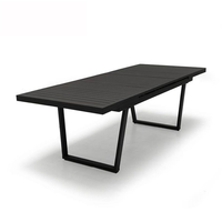 Ensemble de mobilier de jardin moderne pour patio, balcon, chaise avec accoudoirs en aluminium imperméable, ensembles de salle à manger, table de salle à manger d'extérieur, ensemble de 8 chaises empilables