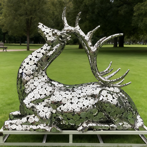 Disesuaikan Modern Stainless Steel patung Hollow-Out desain warna Laser memotong logam Seni Dekorasi untuk dalam ruangan luar ruangan taman taman - Product Image 2