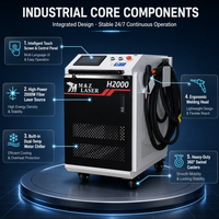 Mesin Pembersih Pemotong Pengelasan Laser Genggam Berpendingin Air 2000W untuk Pengelasan, Pembersihan, dan Pemotongan Baja Tahan Karat dan Aluminium 3-In-1