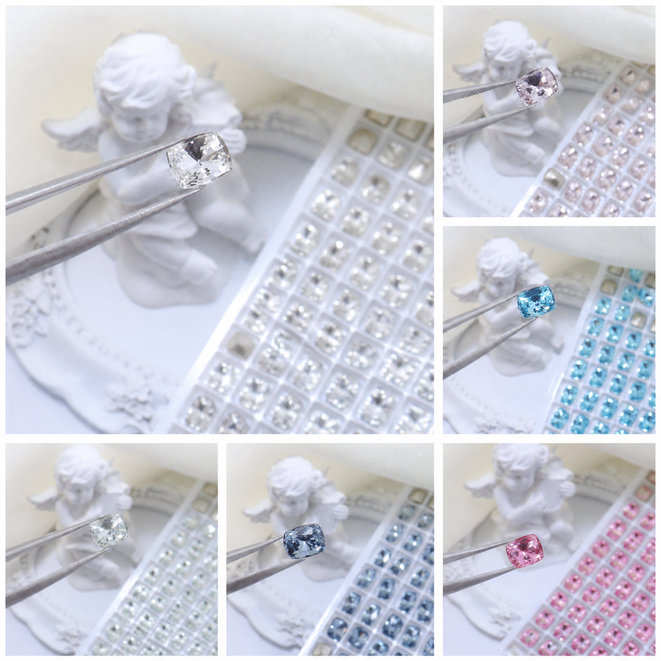 Harvest Luxurious 3D Princess Cut 6x8mm Strass Rhinestones Mixed Colors ...