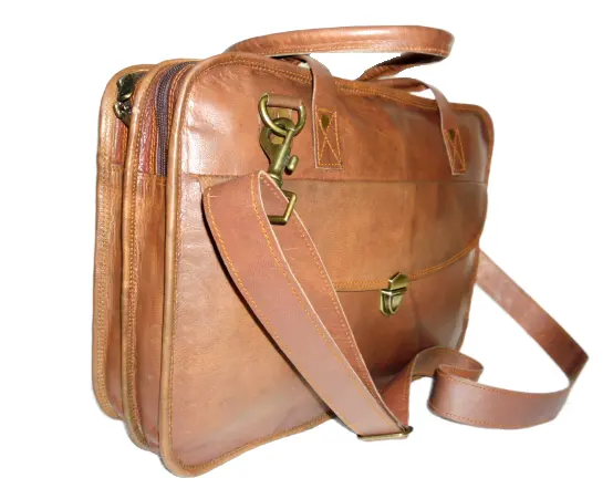 Exclusivo de alta calidad personalizado 100% cuero genuino portátil mensajero negocios maletín bolsa de oficina para uso diario