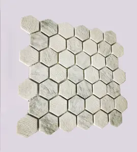 壁パネルタイル装飾用樹脂六角形モザイク3D
