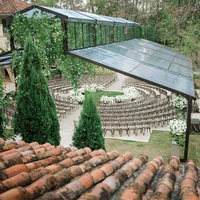 Tente de luxe transparente en PVC noir cadre en aluminium orangerie Structure fête de mariage événement tente