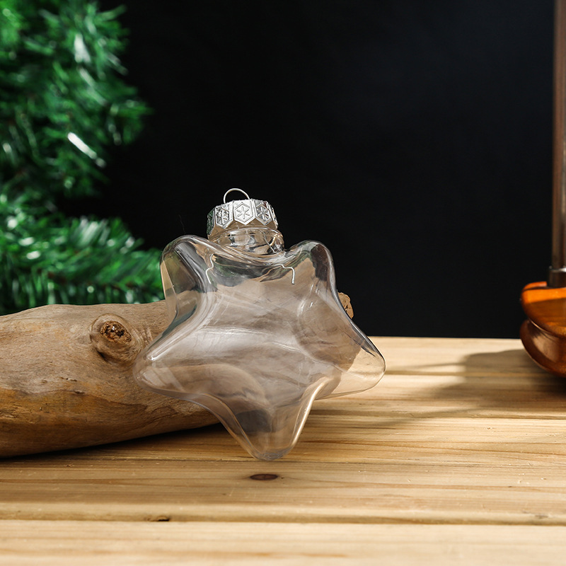 transparente- estrella de cinco puntas de 10 cm