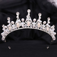 Nouvelles couronnes de concours de beauté en cristal de strass, grandes, en alliage, scintillantes, vignes de mariée, diadème, accessoires de mariage exquis en perles, vente en gros