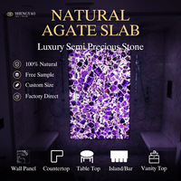 Dalles d'améthyste naturelle rétroéclairées OEM professionnelles pour la décoration artistique des murs de salle de bain