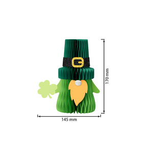 Irischer Kobold Grüner Kleeblatt-Wabenmuster 3D Papier-Magnet-Dekoration für St. <span class=keywords><strong>Patrick</strong></span>'s Day Festival <span class=keywords><strong>Party</strong></span> Tischdekoration - Product Image 3