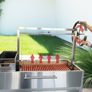 Parrillas de Barbacoa Comerciales de Acero Inoxidable OEM Integradas en Madera con Carbón Vegetal, Giratorias, para Exteriores, para Restaurantes - Product Image 2
