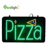 Enseigne lumineuse LED électronique couleur pour fenêtre, OEM, pour affichage de pizzas en intérieur, enseigne suspendue en aluminium pour restaurants et hôtels, garantie 1 an