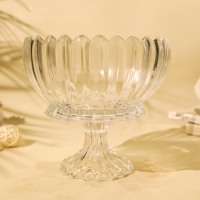 Assiette à fruits contemporaine jetable en verre cristal transparent de luxe, de haute qualité, écologique, à motif végétal, pour la décoration intérieure