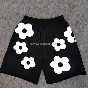 Conjunto de Shorts Cortos de Algodón 100% para Hombre, Estilo Casual y Moderno, Cintura Media con Cordón Ajustable, Diseño Sólido, Colección de Marca con Estampado Único de Efecto Rasgado en Mezclilla - Product Image 3