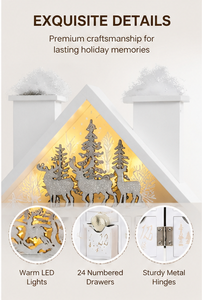 Custom White House Shaped Advent Calendar <b>Box</b> with Twin Chimneys Rigid Cardboard <b>Christmas</b> Blind <b>Box</b> Mystery Packaging <b>Box</b> - Product Image 4