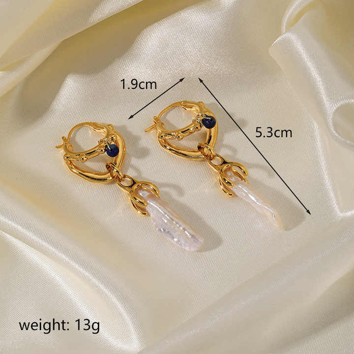 2023 Wholesale In Stock Earrings Baroque Brass Long Style Earrings