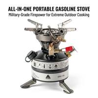 Réchaud de camping portable tout-en-un à essence, brûleur multi-combustibles haute pression pour cuisson extérieure
