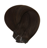 Extensions de cheveux naturels Remy 100 % bruts à clipser, double épaisseur, invisibles, sans couture, pour salon, avec logo personnalisé