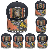 Gorra Snapback Unisex Personalizada con Logo Metálico 3D de Herradura, de Mezclilla, Malla, Lona y Jersey, Estilo Western, Étnico, Moderno, Casual, para Pesca