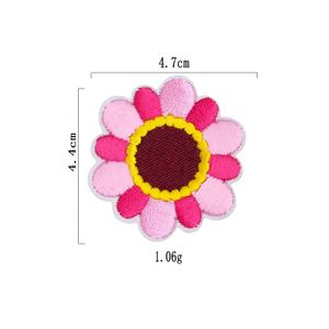 Custom Iron on Embroidered Colorful Smile Face Sun Flower Patches for Clothing Bag Decoration - Product Image 5