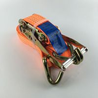Sangle d'arrimage à cliquet avec double crochet en J pour l'arrimage et la sécurisation des charges de camions et de remorques