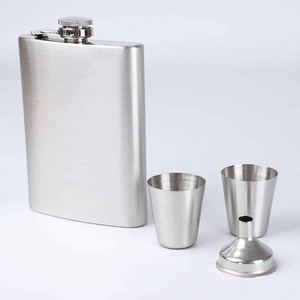 Stainless Steel Flask Set With Funnel And <b>Gift</b> <b>Box</b> Portable Minimalist Design For Presents - Product Image 5