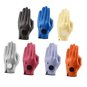 Bulk Supplier Golf Men's Opti Fit Glove colored Soft Genuine Cabretta Leather Golf Glove Private Label Golf Gloves