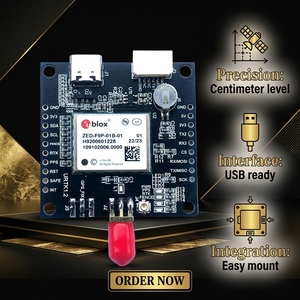 บอร์ด GNSS ระดับเซนติเมตรแบบดิฟเฟอเรนเชียล Shenglianxin ZED-F9P-01B/02B/04B สำหรับการทำแผนที่ด้วยโดรน รุ่นมาตรฐาน ZED-F9P-01B/02B/04B - Product Image 2