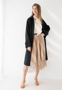 Oem Custom New Fashion girocollo maniche lunghe <span class=keywords><strong>monopetto</strong></span> cintura lunga <span class=keywords><strong>Trench</strong></span> da <span class=keywords><strong>donna</strong></span> - Product Image 3