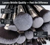 Ensemble de pinceaux de maquillage de luxe de haute qualité, 36 pièces, noir, manche en bois, vente en gros, étiquette privée, kit de pinceaux de maquillage cosmétique