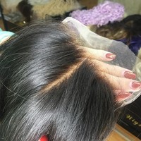Perruque Lace Closure brésilienne naturelle 5x5 HD, cheveux vierges bruts, nœuds décolorés