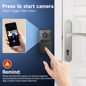 Sonnette vidéo intelligente Wi-Fi avec récepteur Ding Dong, caméra de sécurité domestique HD 480P contrôlable par application, kit caméra de sonnette pour appartement - Product Image 4