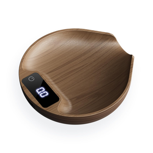 Balance de cuisine numérique portable compacte en bois de noyer avec minuterie, charge USB Type-C, mesure 2 kg 0,1 g, pour café et thé. - Product Image 1