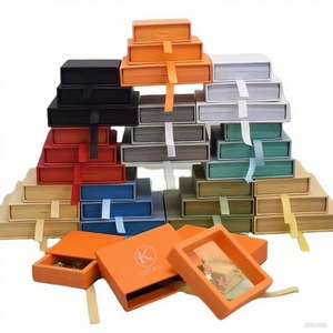 Joyero de cartón con cajón personalizado con armadura, joyería de exhibición, embalaje de regalo, pendientes, collares, <span class=keywords><strong>caja</strong></span> de suspensión de película Pe - Product Image 1