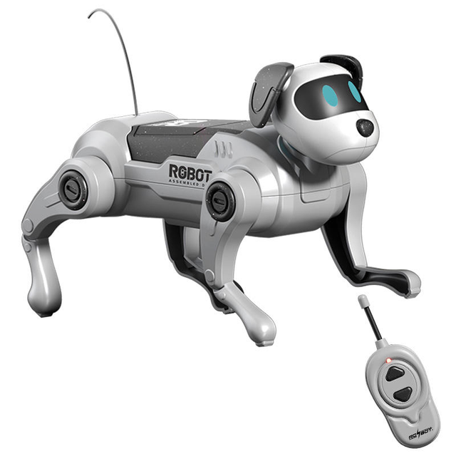 Hot Selling RC Robot Electric DIY Assembled Plastic Mechanical Dog Children's Educational Pet Remote Control Walking Toy Robot
