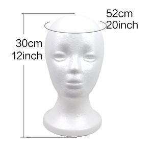 <span class=keywords><strong>Mannequin</strong></span> de formation en mousse pour femme <span class=keywords><strong>Tête</strong></span> en <span class=keywords><strong>styromousse</strong></span> avec présentoir pour bonnet de lunettes à perruques - Product Image 5