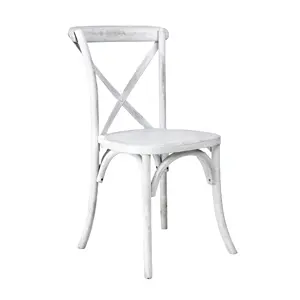 Wholesale Event Wedding Cross Back Chair Farmhouse Wood Dining Chair