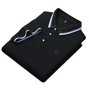 ODM OEM Men's Cotton Knitted for Shirt Print Design Anti-Wrinkle Embroidered Collar Trim Short <strong>Sleeve</strong> Casual <strong>Golf</strong> Business <strong>Top</strong> - Product Image 1