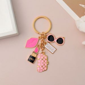 New Metal Lipstick Wallet Sunglasses Red Lip Pendant Keychain Fashionable Girl <b>Bag</b> Pendant Decoration <b>Gift</b> - Product Image 6
