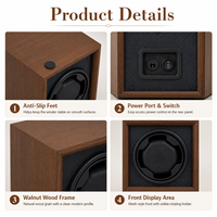 Boîte à remontoir automatique pour montre, rotateur de montre en bois avec moteur silencieux, pour montres pour hommes