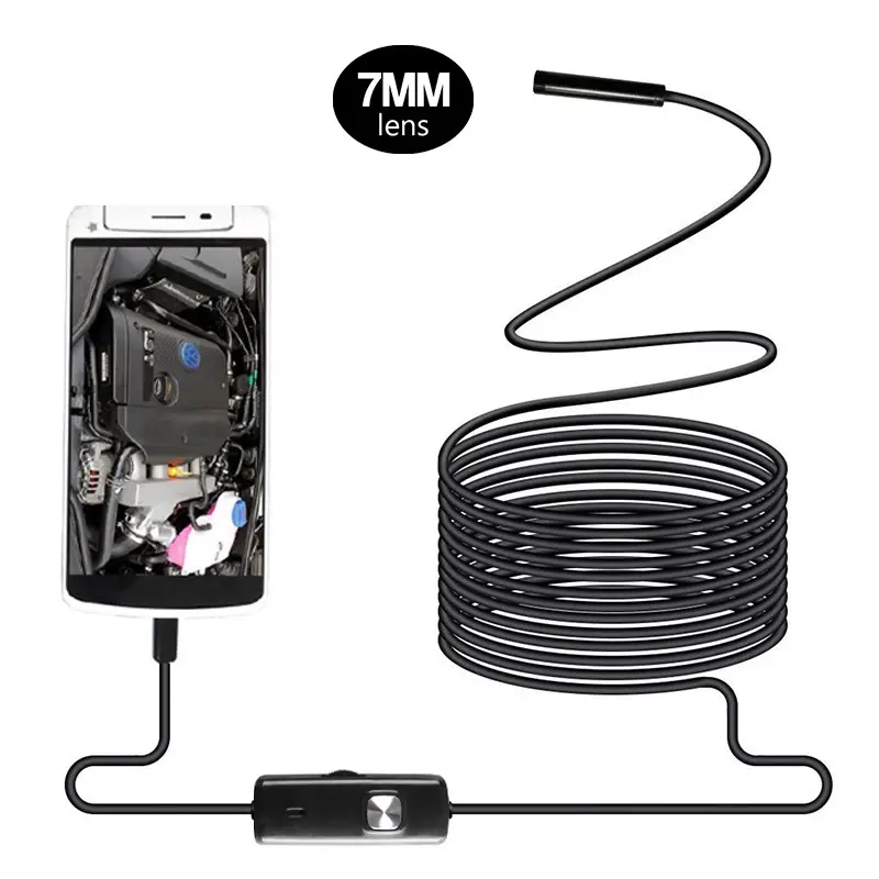 AN97 Android Endoscope 7mm Lens Waterproof 1m/1.5m/2m/3.5m/5m/10m Cable OTG USB Endoscopy Camera Inspection Borescope Endoscope