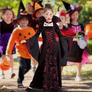 Nuovo Costume da Strega per Bambine Stile Europeo e Americano per Halloween, Ispirato a <span class=keywords><strong>Film</strong></span> e Serie TV, Abito Medievale Retrò con Colletto Allacciato e Maniche a Campana - Product Image 2