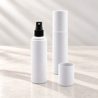 Flacon pulvérisateur PET blanc 100ml 120ml 150ml avec pompe noire, atomiseur à brume fine, vide, avec bouchon complet, emballage cosmétique OEM